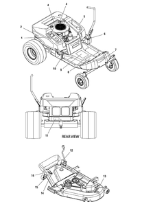 Decals Group Diagram and Parts List for 2690429-107277740-ZT7000 2005 Briggs and Stratton Lawn Tractor Accessories